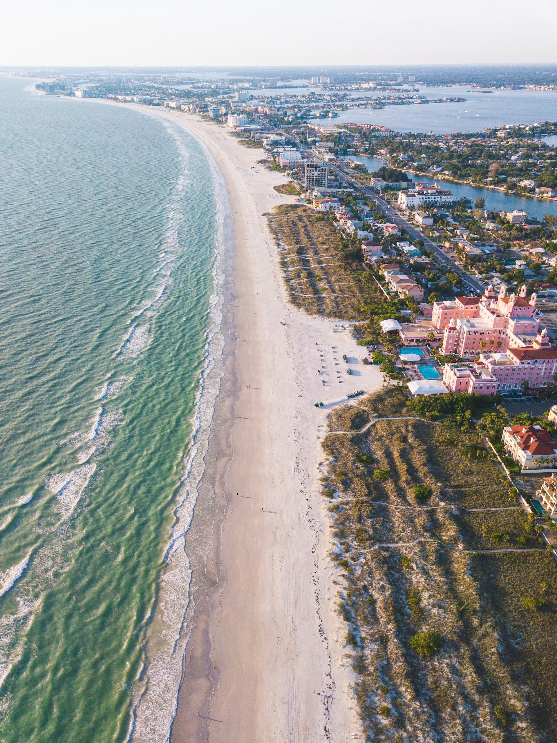 aerial of St Pete's beach