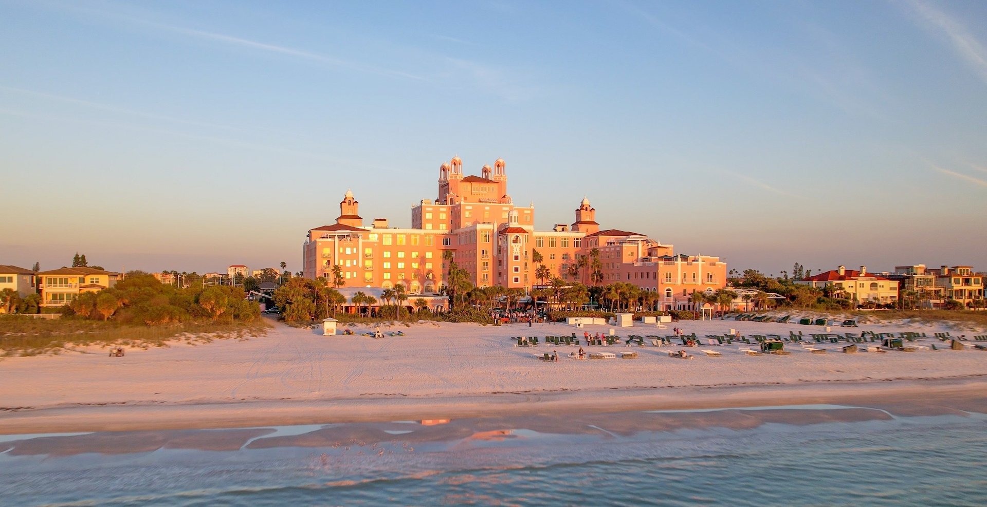 aerial of the beach area at The Don CeSar