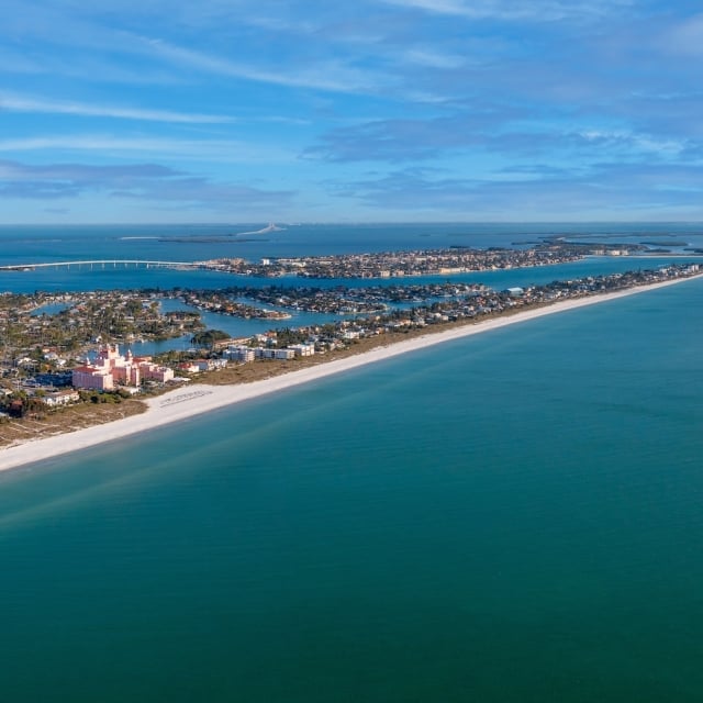 aerial of St Pete's Beach