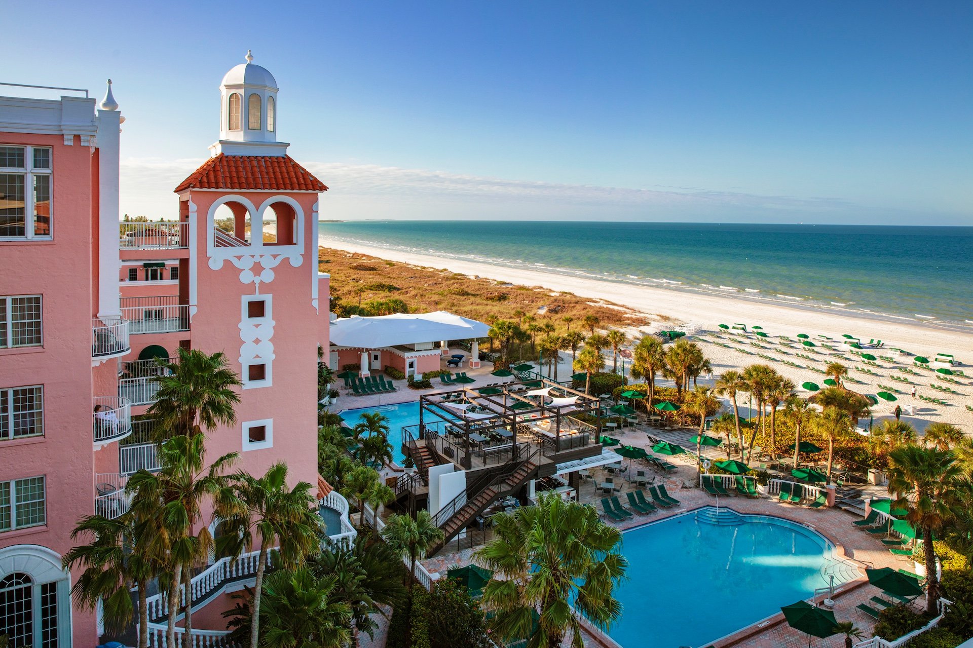 Pool area and beach view from The Don Cesar