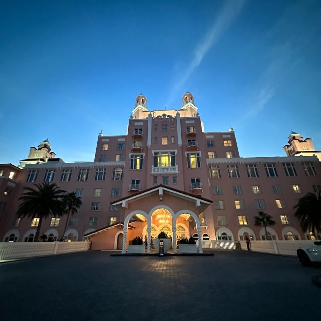 entrance of The Don CeSar at night