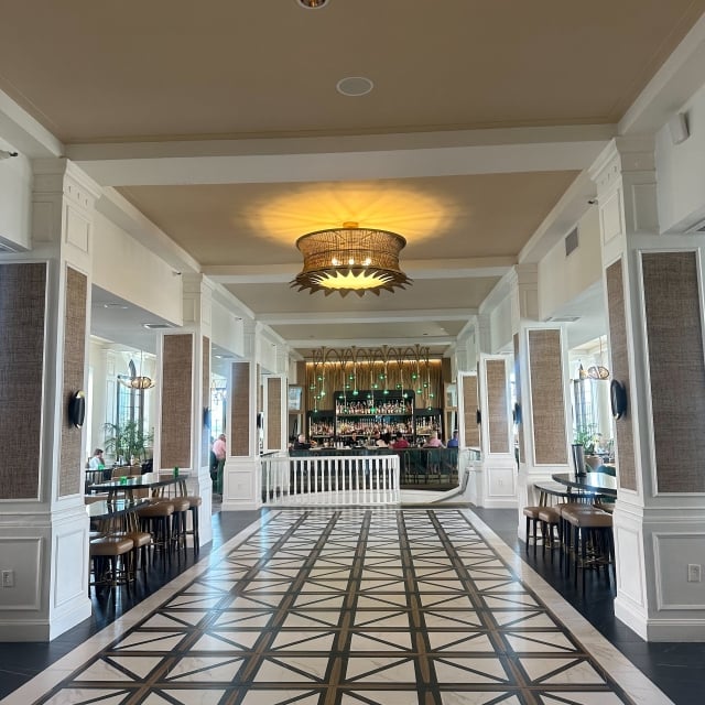 hallway leading to the lobby bar