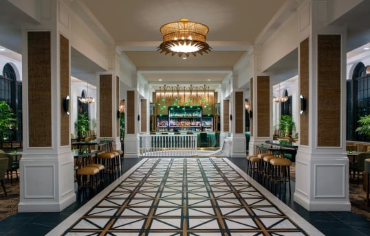 hallway leading to the lobby bar