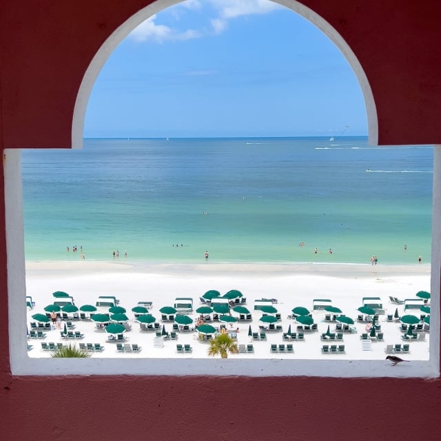 outdoor window with a view of the beach