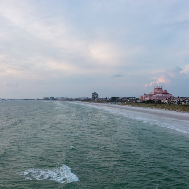 the beach and shore at the Don CeSar