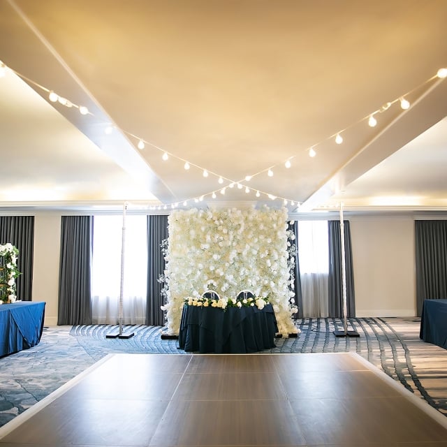 dance floor in the middle of a wedding reception