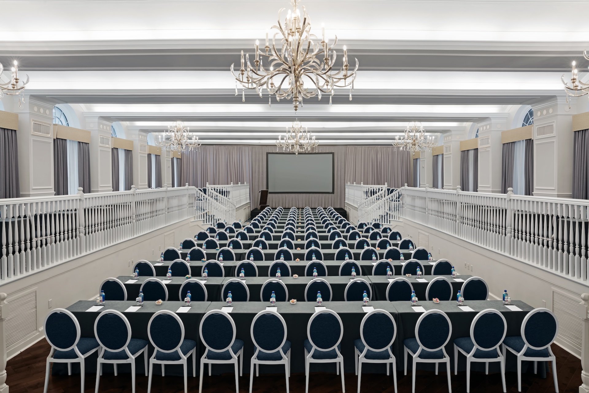 ballroom set up for a conference