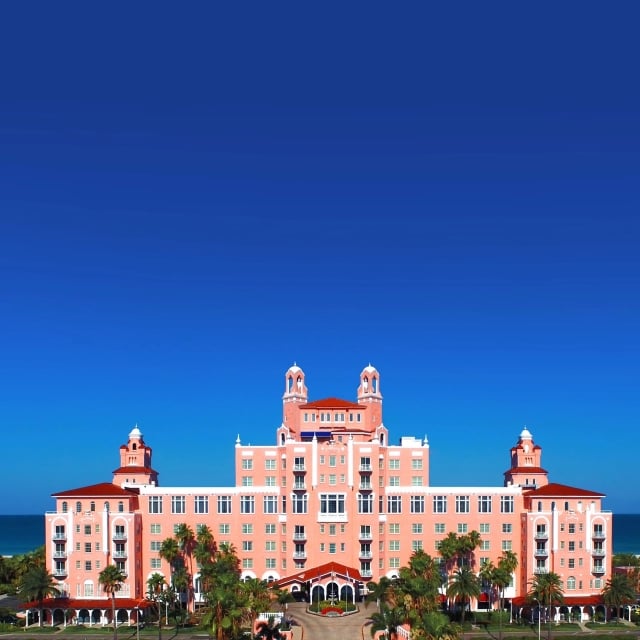 Entrance of the Don CeSar with a deep blue sky