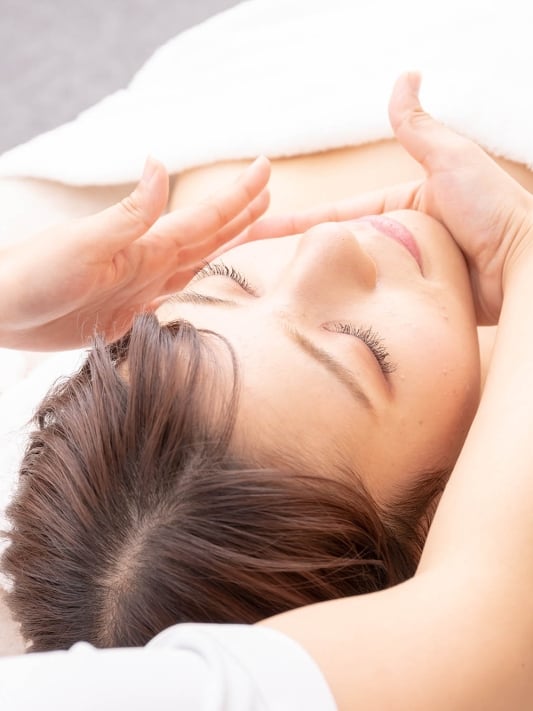 woman getting a facial