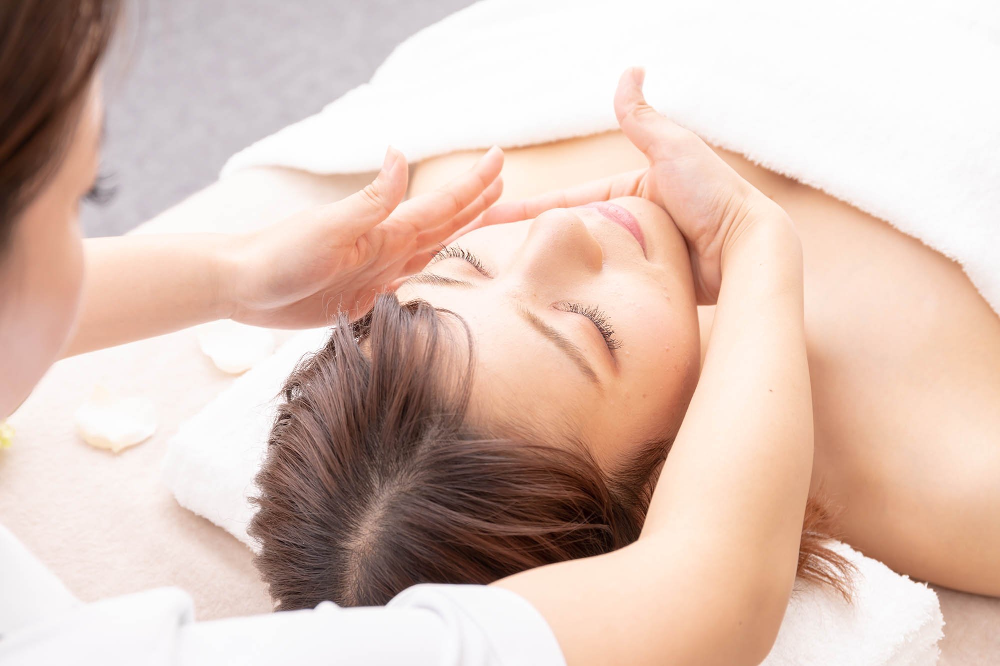 woman getting a facial