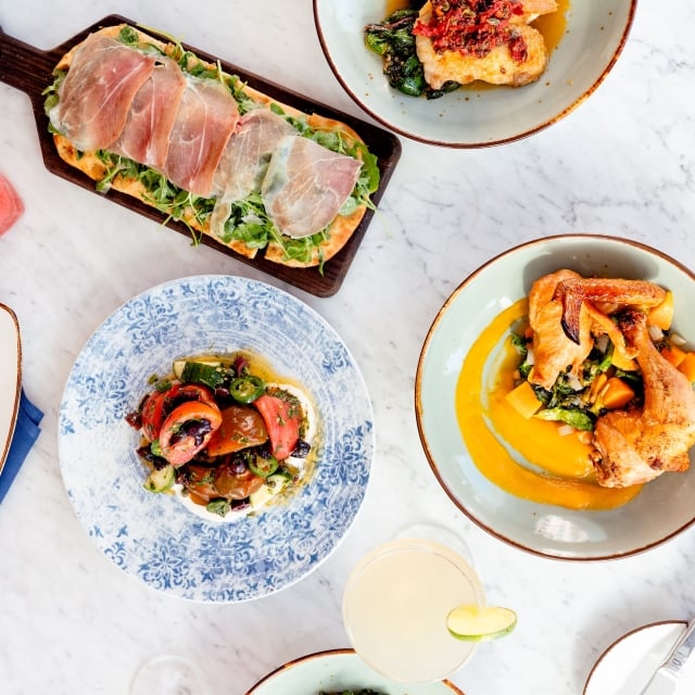 tablescape of various foods