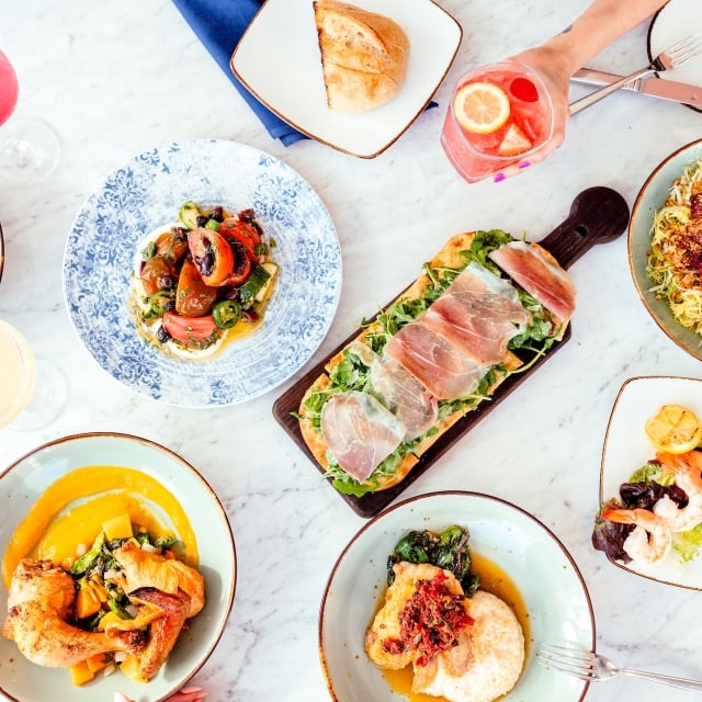 tablescape of various foods