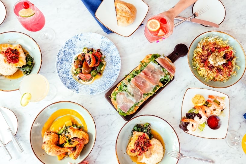 tablescape of various foods