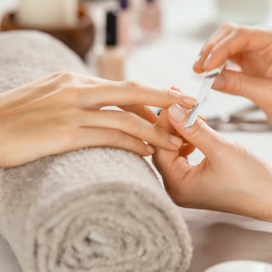 woman getting a manicure