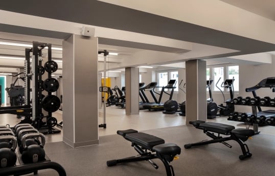 empty gym with clean equipment