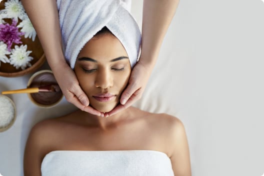 woman getting a face massage